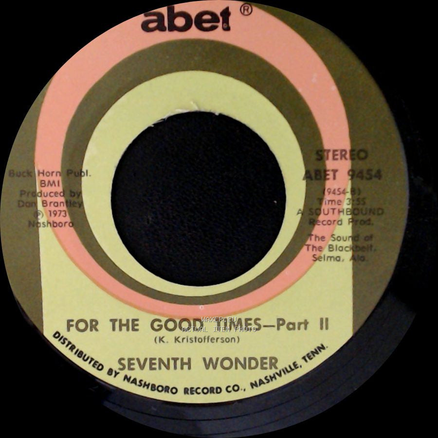 Seventh Wonder - For The Good Times - Part 1 / For The Good Times—Part Ii side B