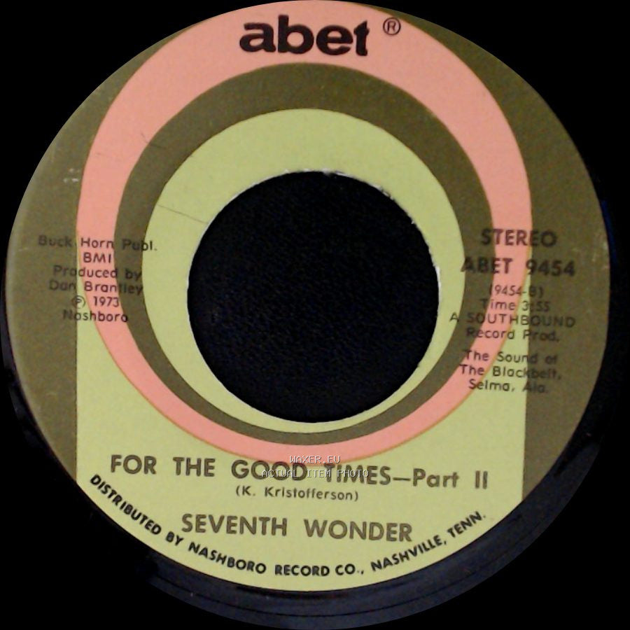 Seventh Wonder - For The Good Times - Part 1 / For The Good Times—Part Ii side B