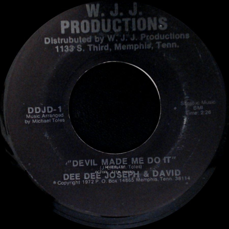 Dee Dee Joseph & David - City Called Loneliville / Devil Made Me Do It side B