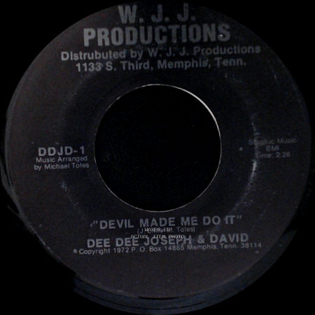 Dee Dee Joseph & David - City Called Loneliville / Devil Made Me Do It side B