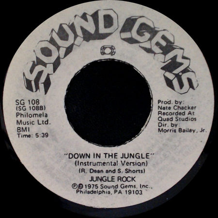 Jungle Rock - Down In The Jungle (Instrumental Version) / Down In The Jungle side A