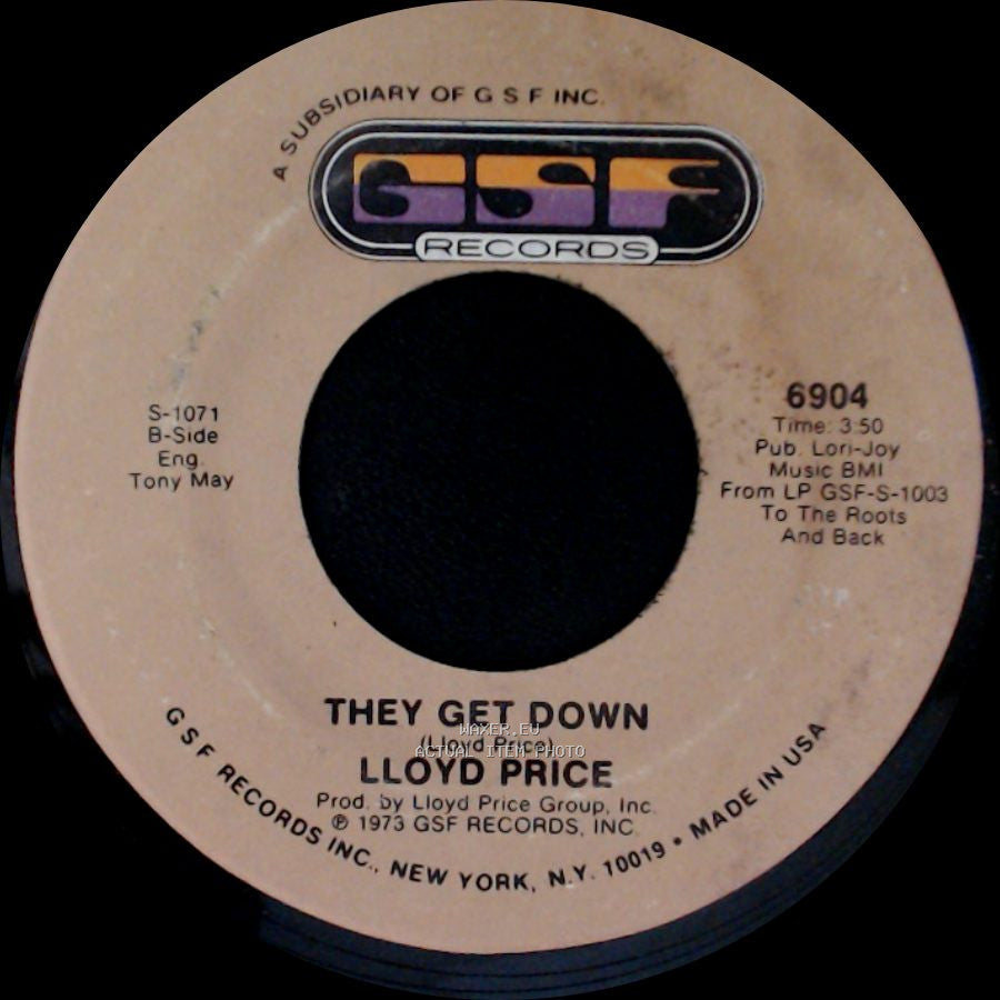 Lloyd Price - Trying To Slip (Away) / They Get Down side B
