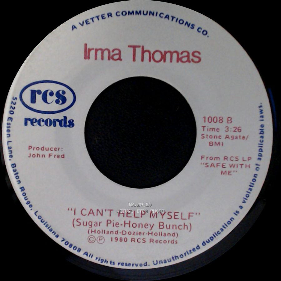 Irma Thomas - Take What You Find / I Can't Help Myself (Sugar Pie-Honey Bunch) side B