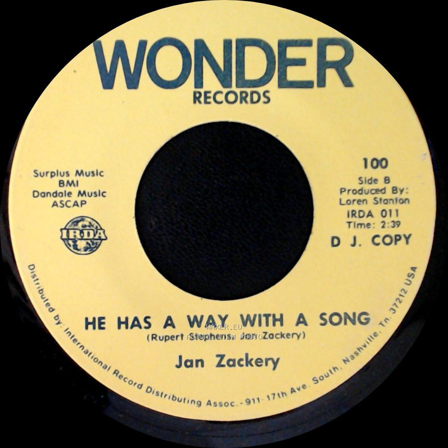 Jan Zackery - The Sheriffs Daughter / He Has A Way With A Song side B