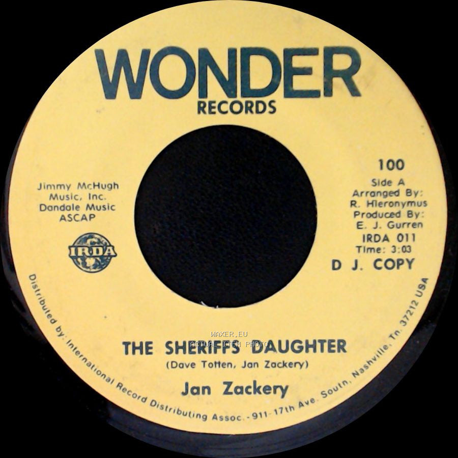 Jan Zackery - The Sheriffs Daughter / He Has A Way With A Song side A