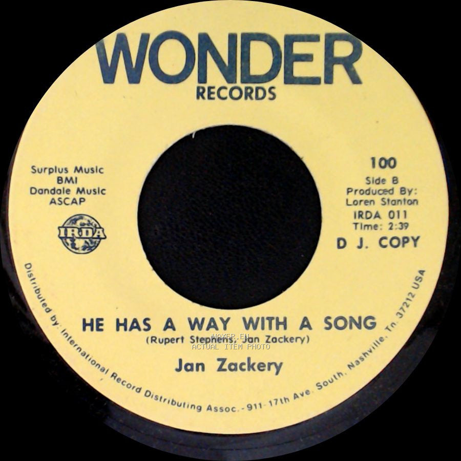 Jan Zackery - The Sheriffs Daughter / He Has A Way With A Song side B