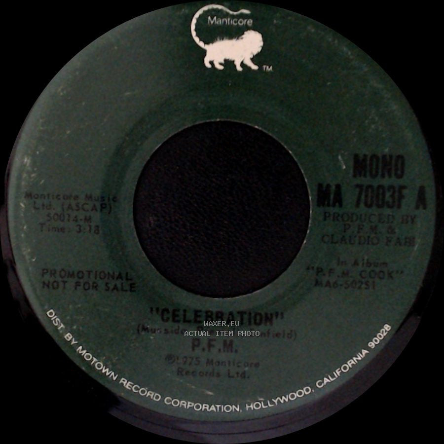 P.F.M. - Celebration / Celebration side B