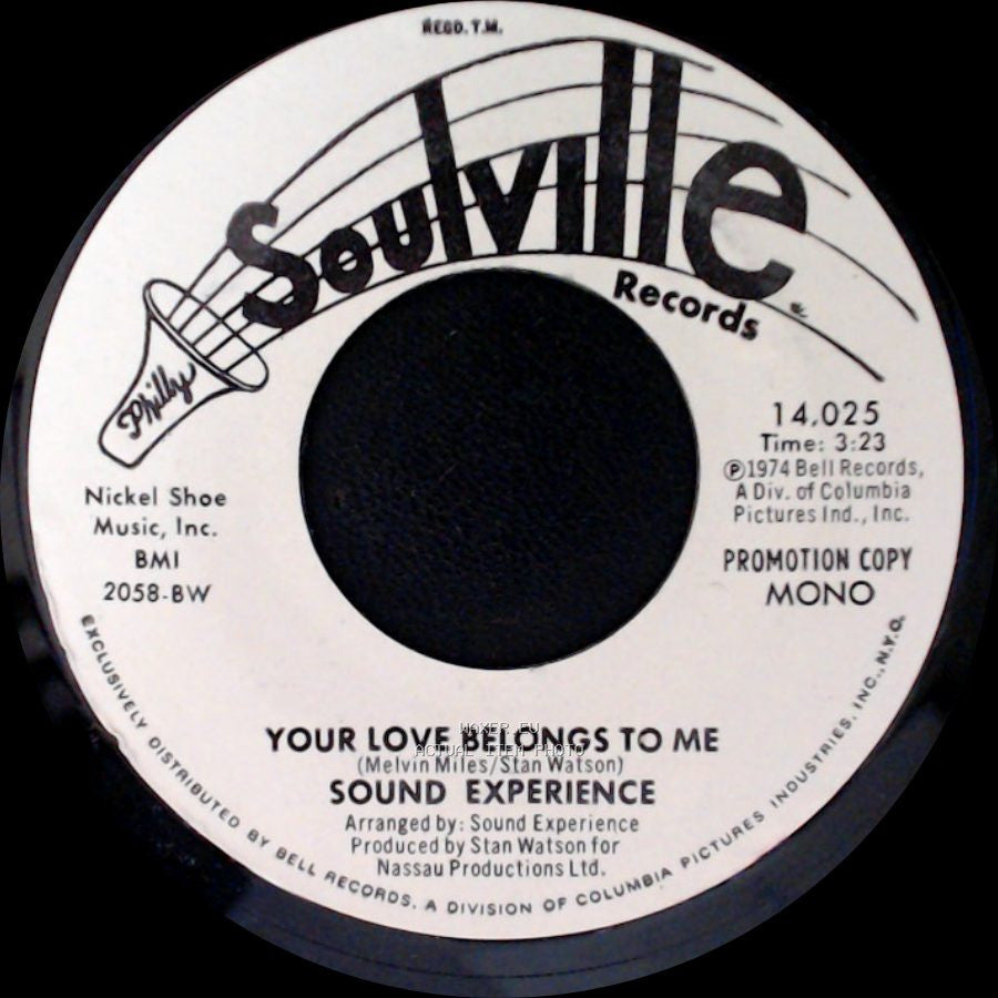Sound Experience - Your Love Belongs To Me / Your Love Belongs To Me side A