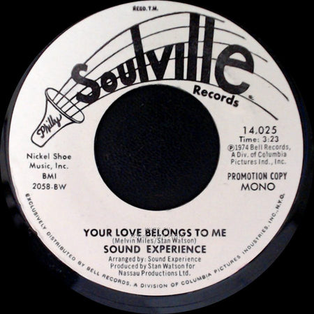 Sound Experience - Your Love Belongs To Me / Your Love Belongs To Me side A