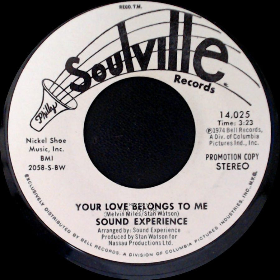 Sound Experience - Your Love Belongs To Me / Your Love Belongs To Me side B