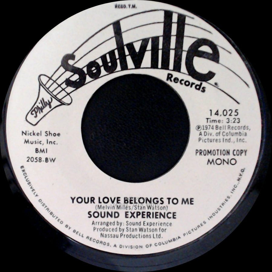 Sound Experience - Your Love Belongs To Me / Your Love Belongs To Me side A