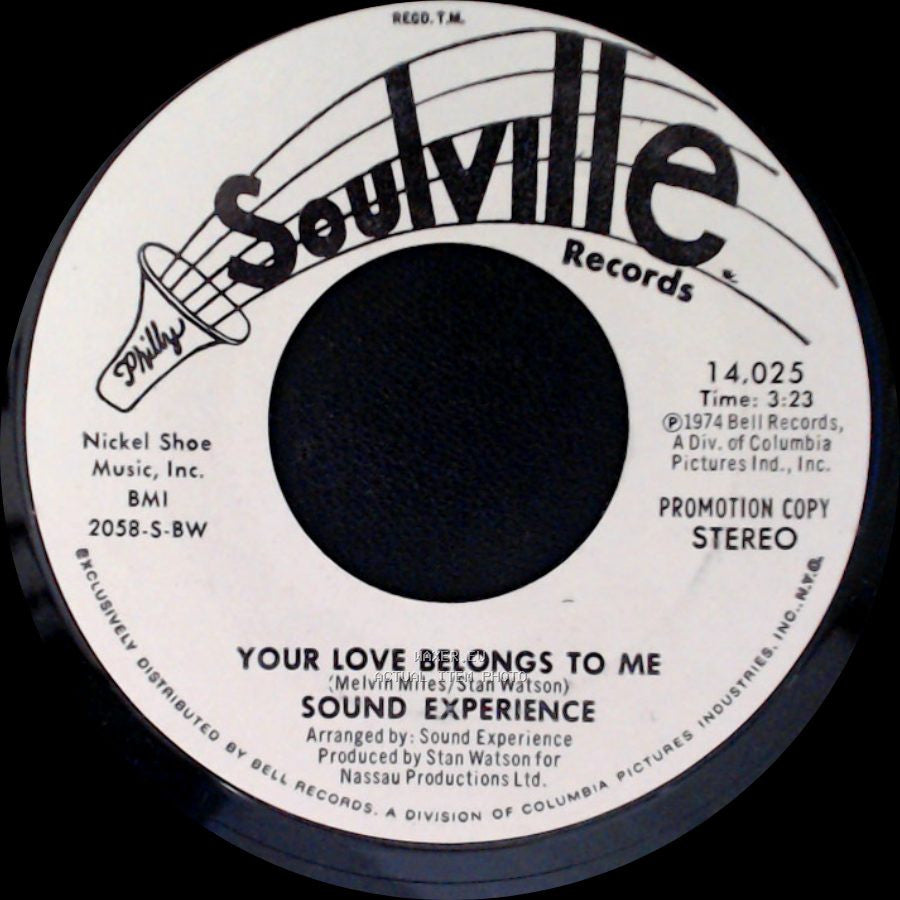 Sound Experience - Your Love Belongs To Me / Your Love Belongs To Me side A