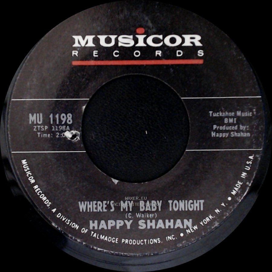 Happy Shahan - Where's My Baby Tonight / Let's Shake Hands side A