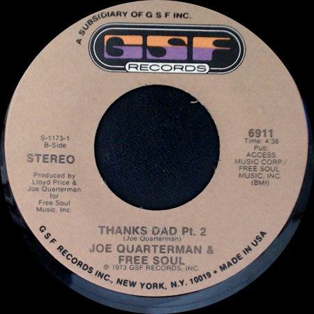 Joe Quarterman & Free Soul - Thanks Dad Pt. 1 / Thanks Dad Pt. 2 side B