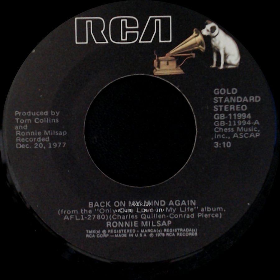 Ronnie Milsap - Back On My Mind Again / Nobody Likes Sad Songs side A
