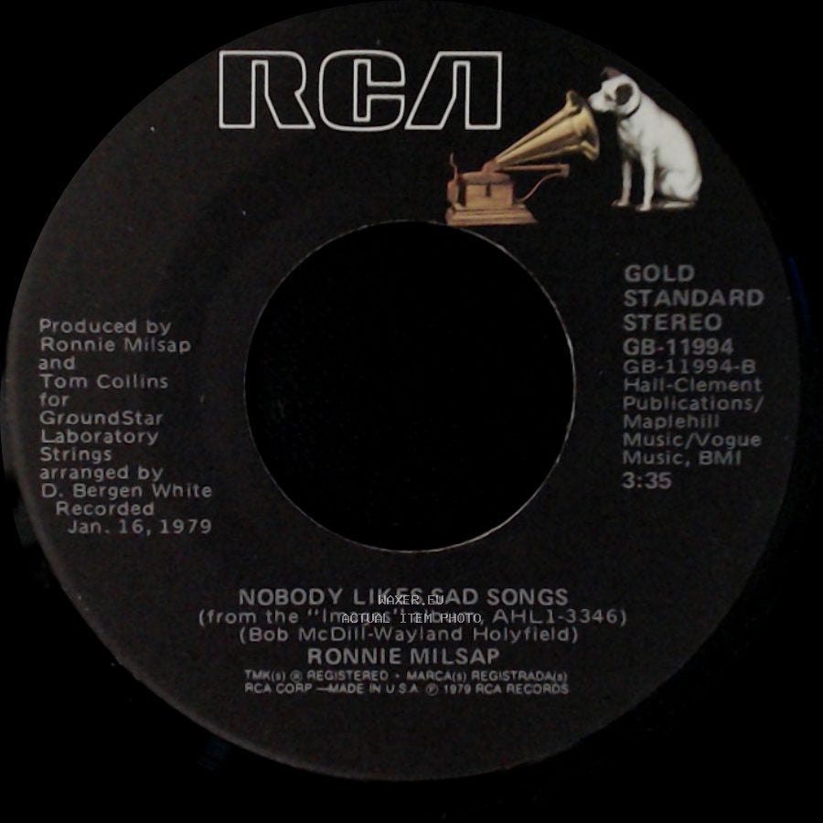 Ronnie Milsap - Back On My Mind Again / Nobody Likes Sad Songs side B