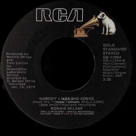 Ronnie Milsap - Back On My Mind Again / Nobody Likes Sad Songs side B