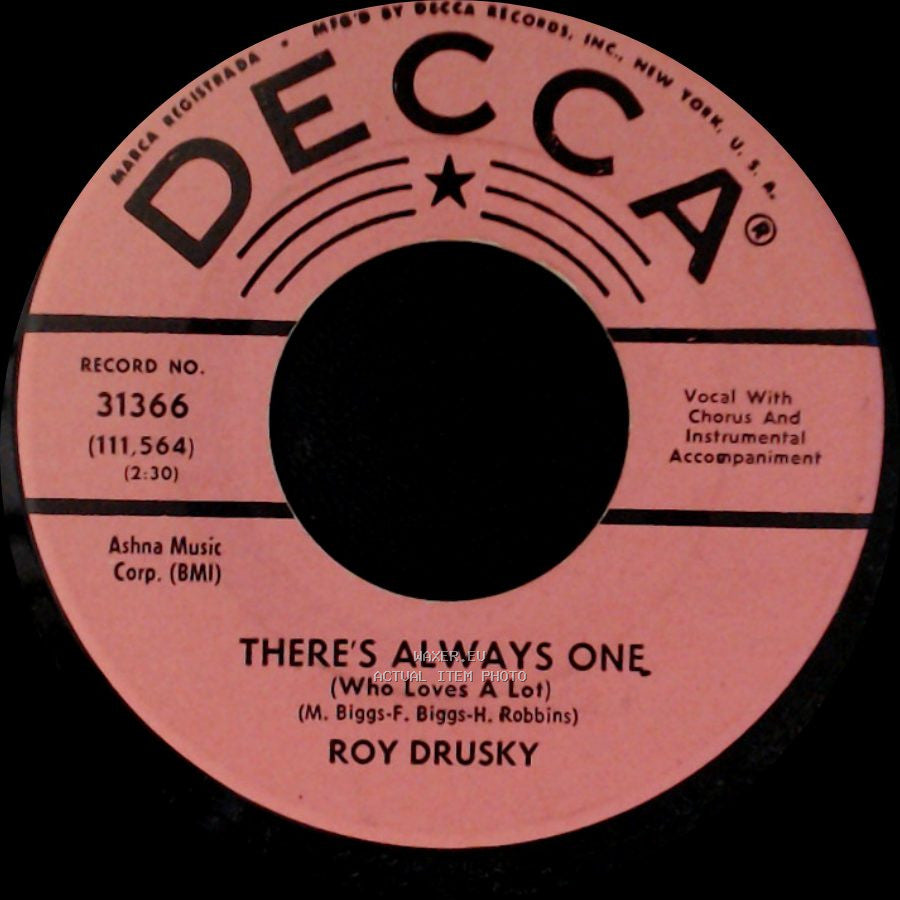 Roy Drusky - There's Always One (Who Loves A Lot) / Marking Time side A