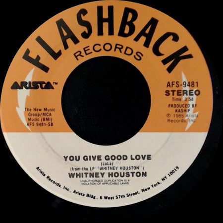 Whitney Houston - Saving All My Love For You / You Give Good Love side B