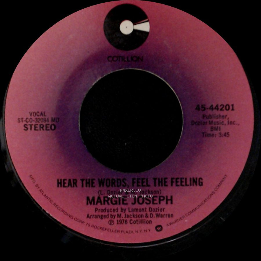Margie Joseph - Hear The Words, Feel The Feeling / I Get Carried Away side A
