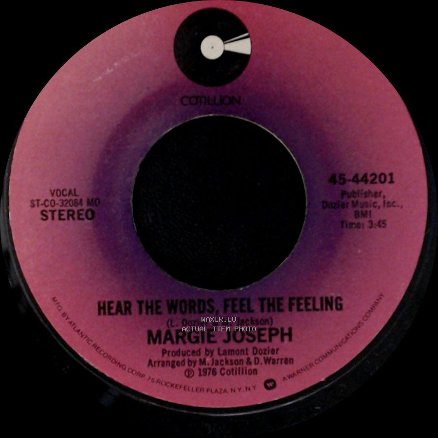 Margie Joseph - Hear The Words, Feel The Feeling / I Get Carried Away side A