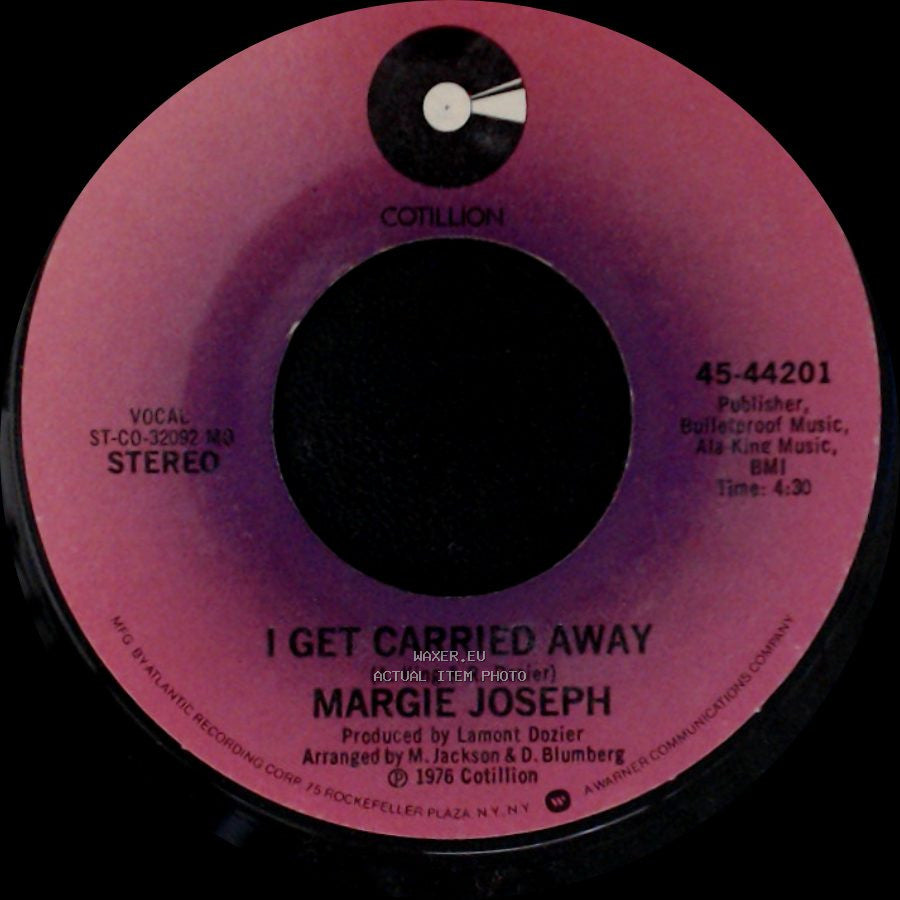 Margie Joseph - Hear The Words, Feel The Feeling / I Get Carried Away side B