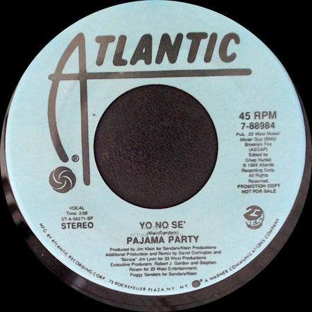 Pajama Party - Yo No Se' / Yo No Se' side A