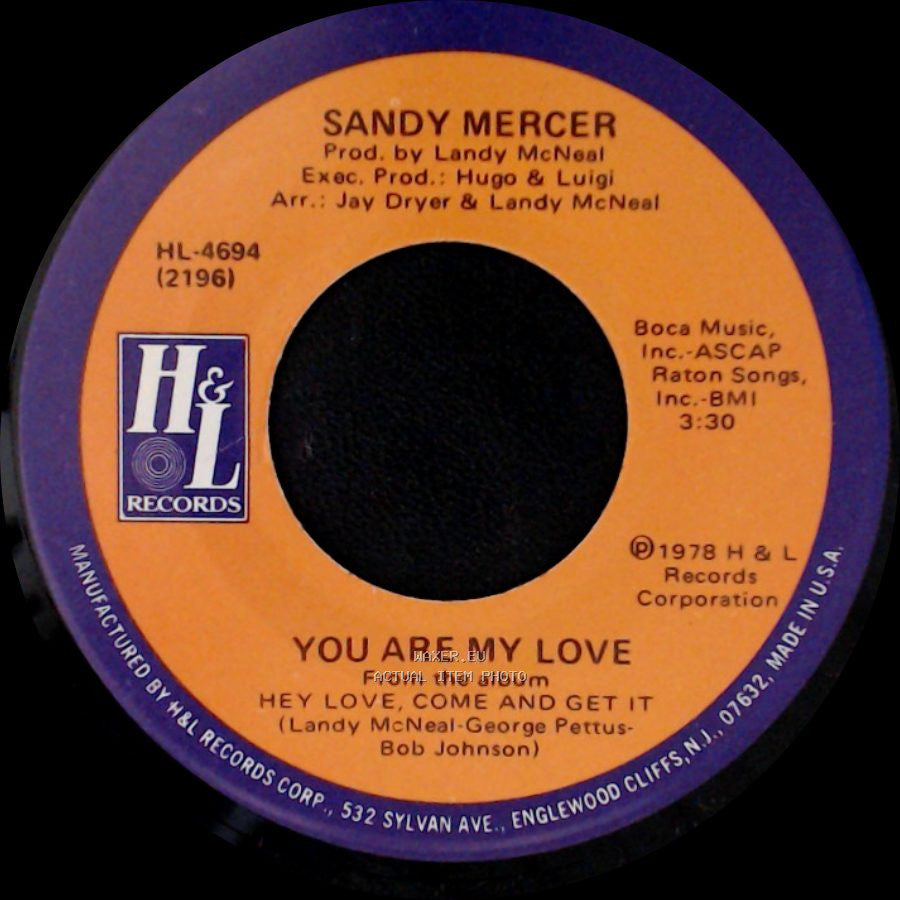 Sandy Mercer - Play With Me / You Are My Love side B