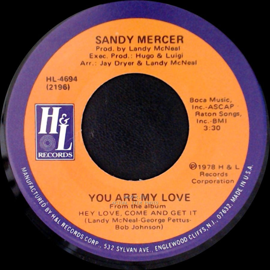 Sandy Mercer - Play With Me / You Are My Love side B