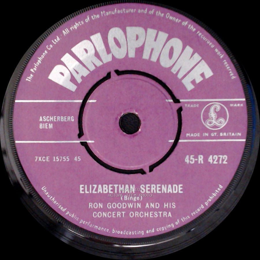 Ron Goodwin And His Concert Orchestra - Elizabethan Serenade / Red Cloak side A