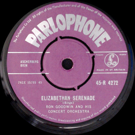 Ron Goodwin And His Concert Orchestra - Elizabethan Serenade / Red Cloak side A
