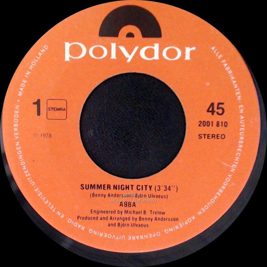 Abba - Summer Night City (3'34'') / Medley: Pick A Bale Of Cotton / On Top Of Old Smokey / Midnight Special side A