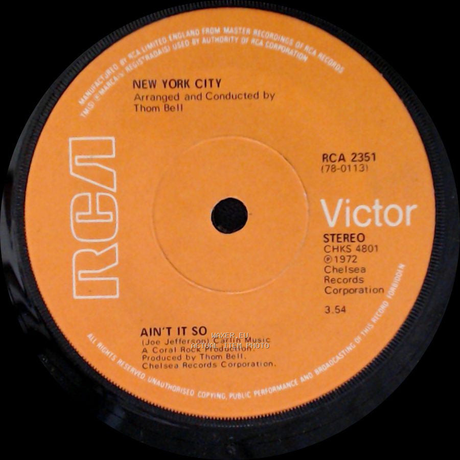New York City - I'm Doin' Fine Now / Ain't It So side B
