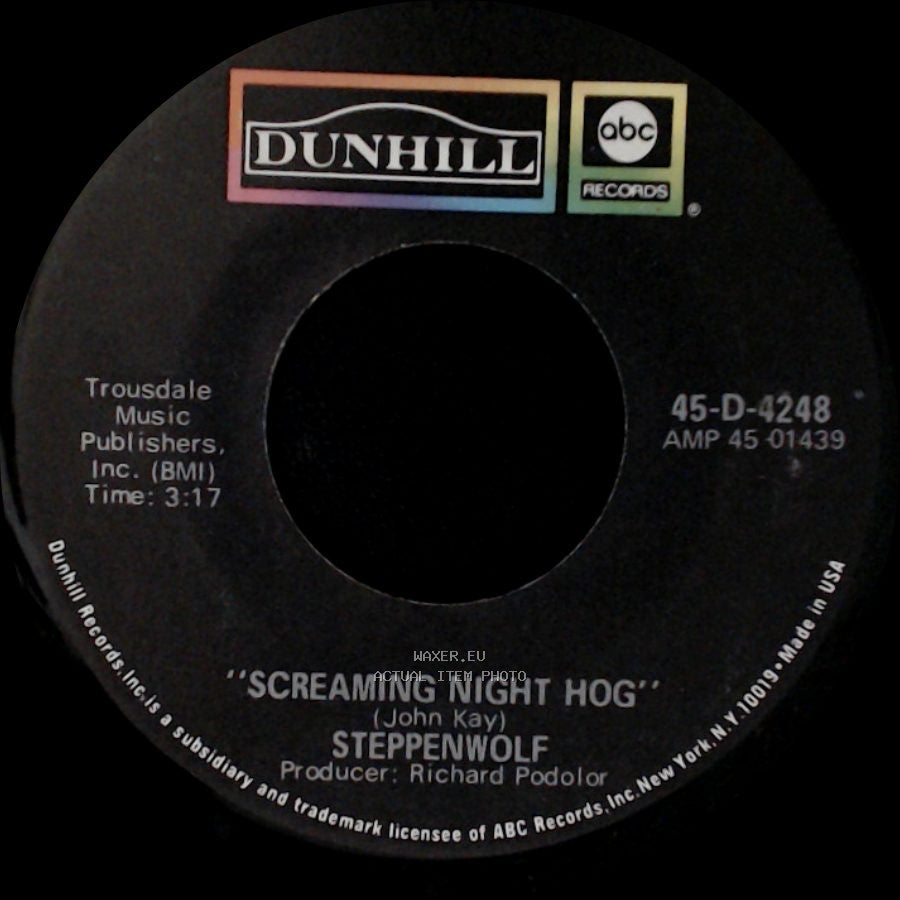 Steppenwolf - Screaming Night Hog / Spiritual Fantasy side A