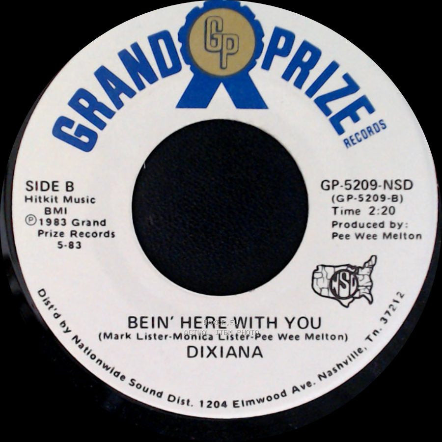 Dixiana - Second Fiddle In The Band / Bein' Here With You side B