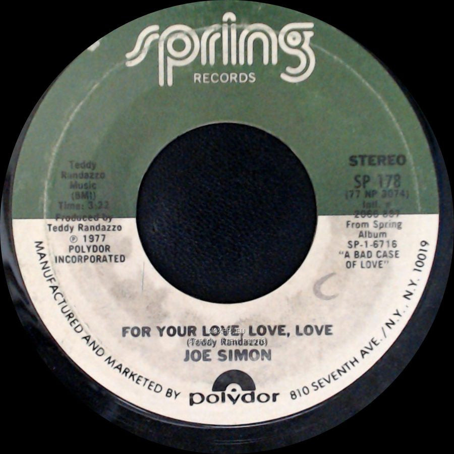 Joe Simon - For Your Love, Love, Love / I've Got A Jones On You Baby side A