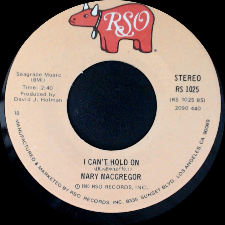 Mary Macgregor - Dancin' Like Lovers / I Can't Hold On side B