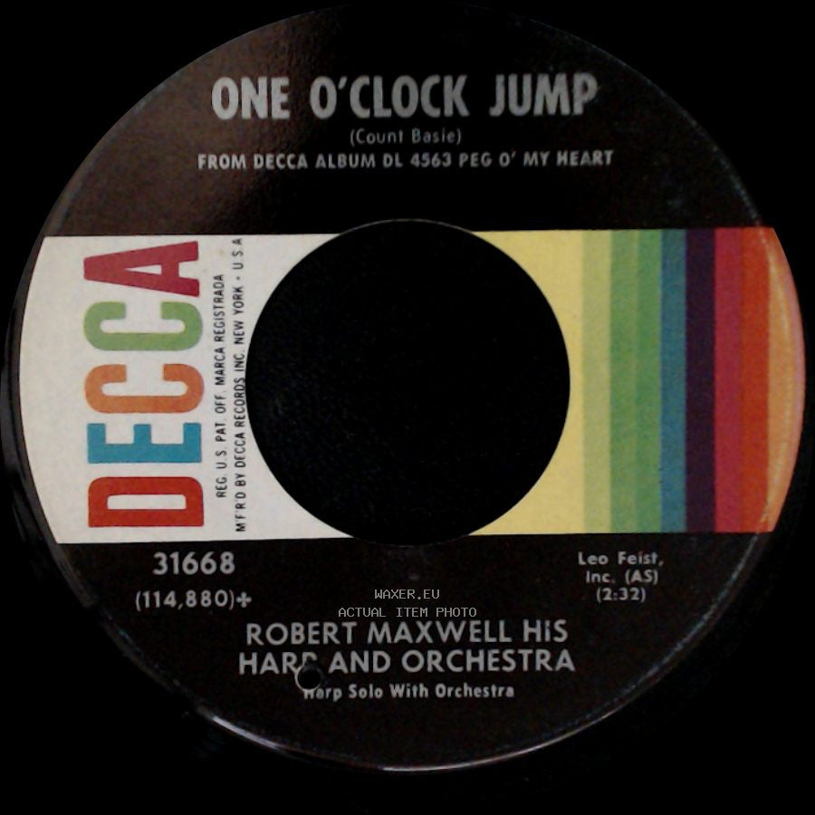 Robert Maxwell His Harp And Orchestra - One O'clock Jump / Rosebud side A