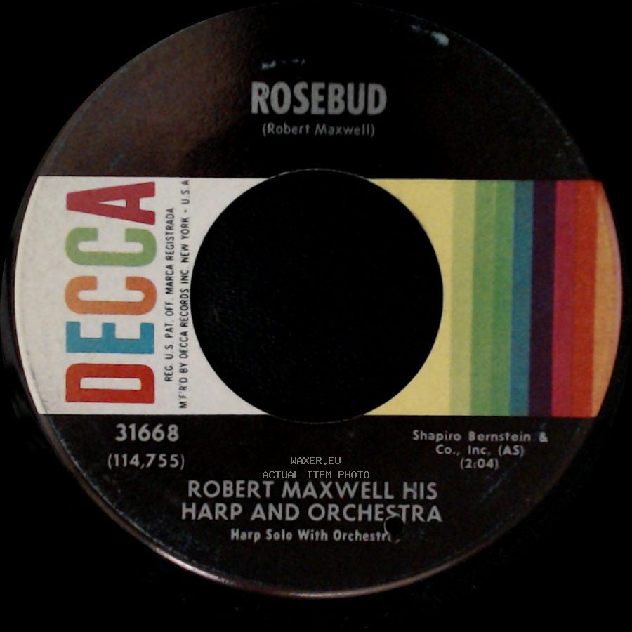 Robert Maxwell His Harp And Orchestra - One O'clock Jump / Rosebud side B