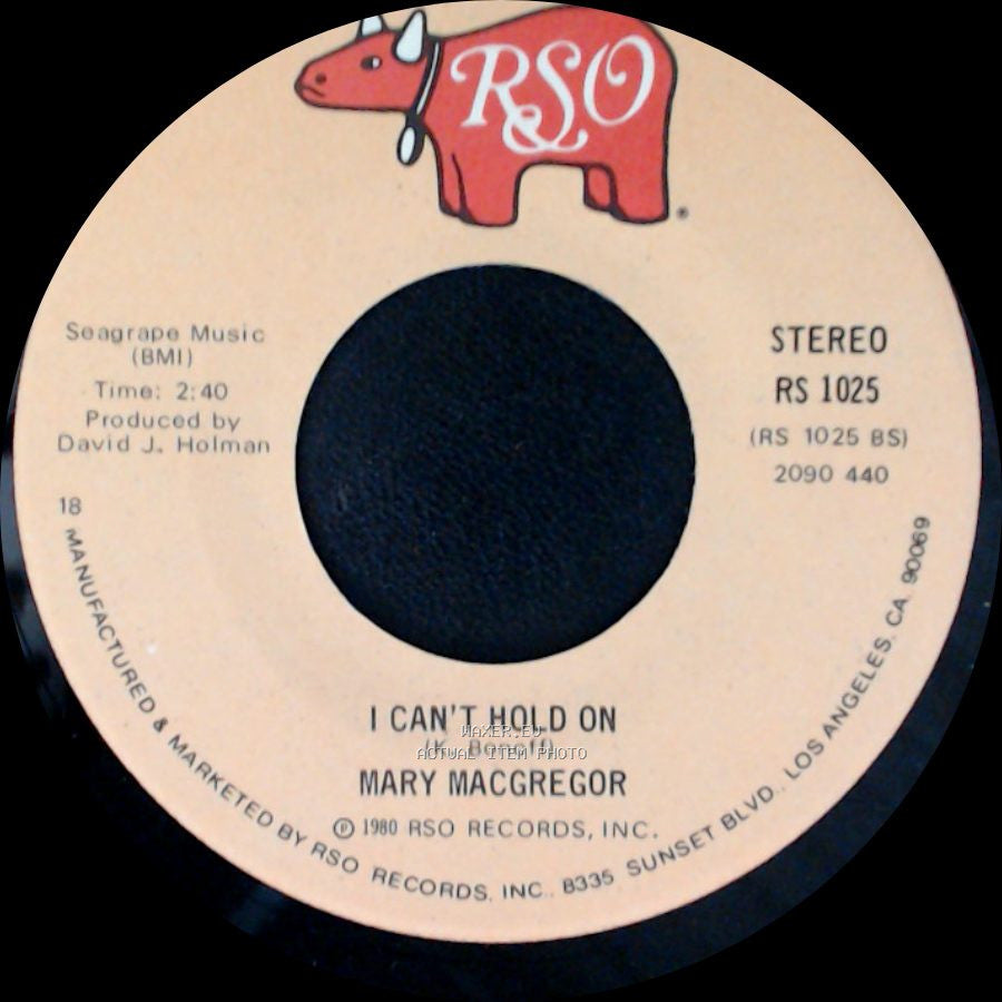 Mary Macgregor - Dancin' Like Lovers / I Can't Hold On side B