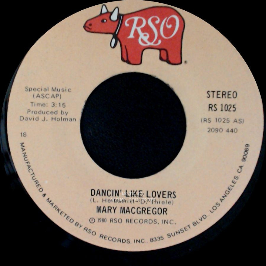 Mary Macgregor - Dancin' Like Lovers / I Can't Hold On side B