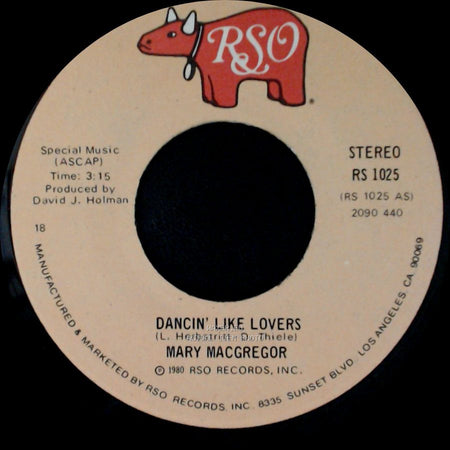 Mary Macgregor - Dancin' Like Lovers / I Can't Hold On side B