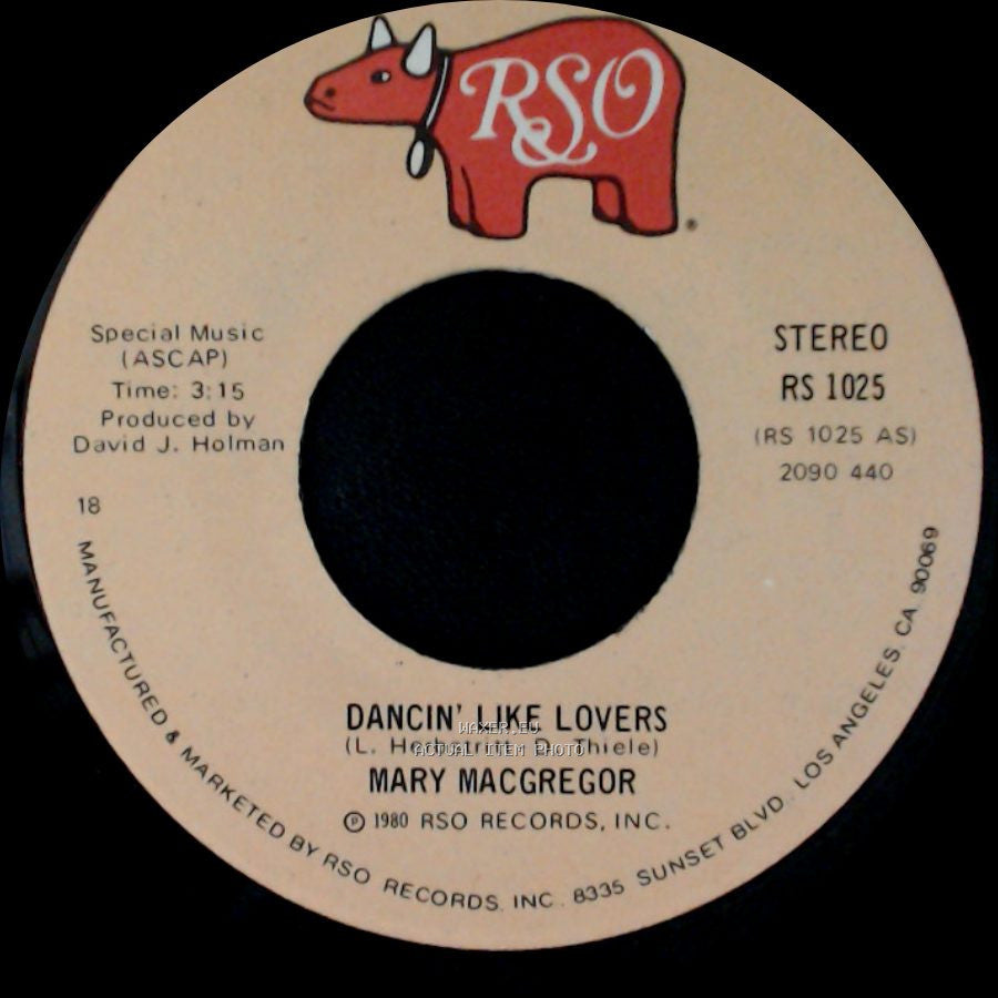 Mary Macgregor - Dancin' Like Lovers / I Can't Hold On side B