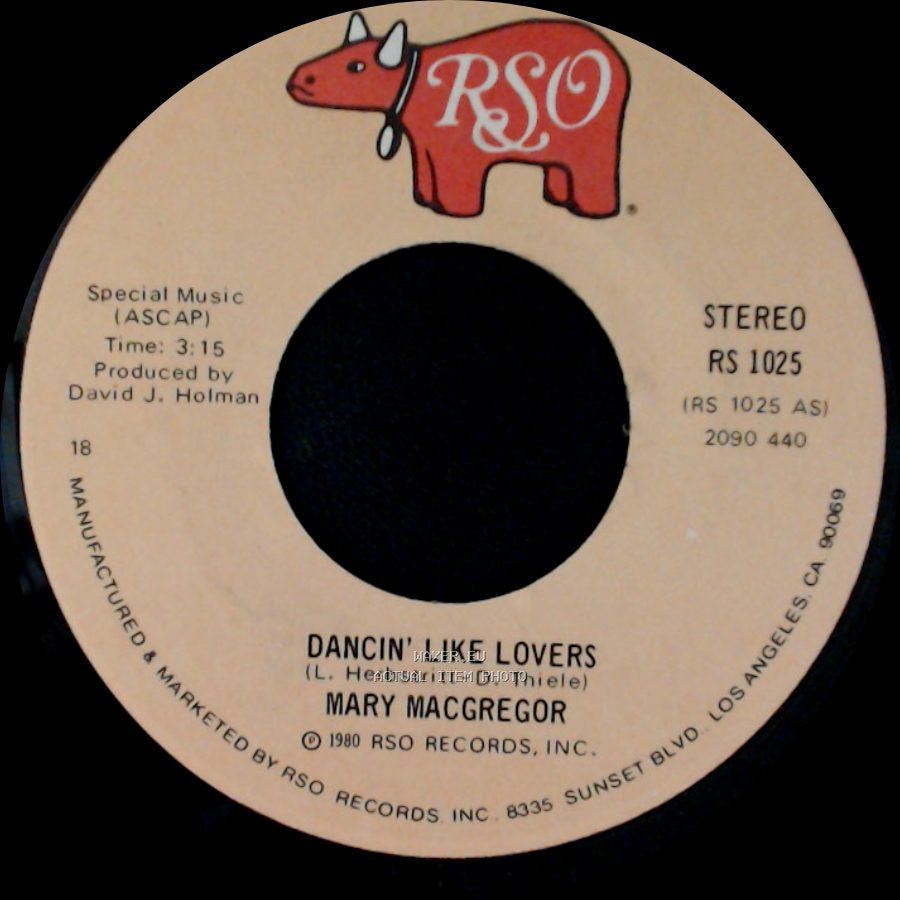 Mary Macgregor - Dancin' Like Lovers / I Can't Hold On side A