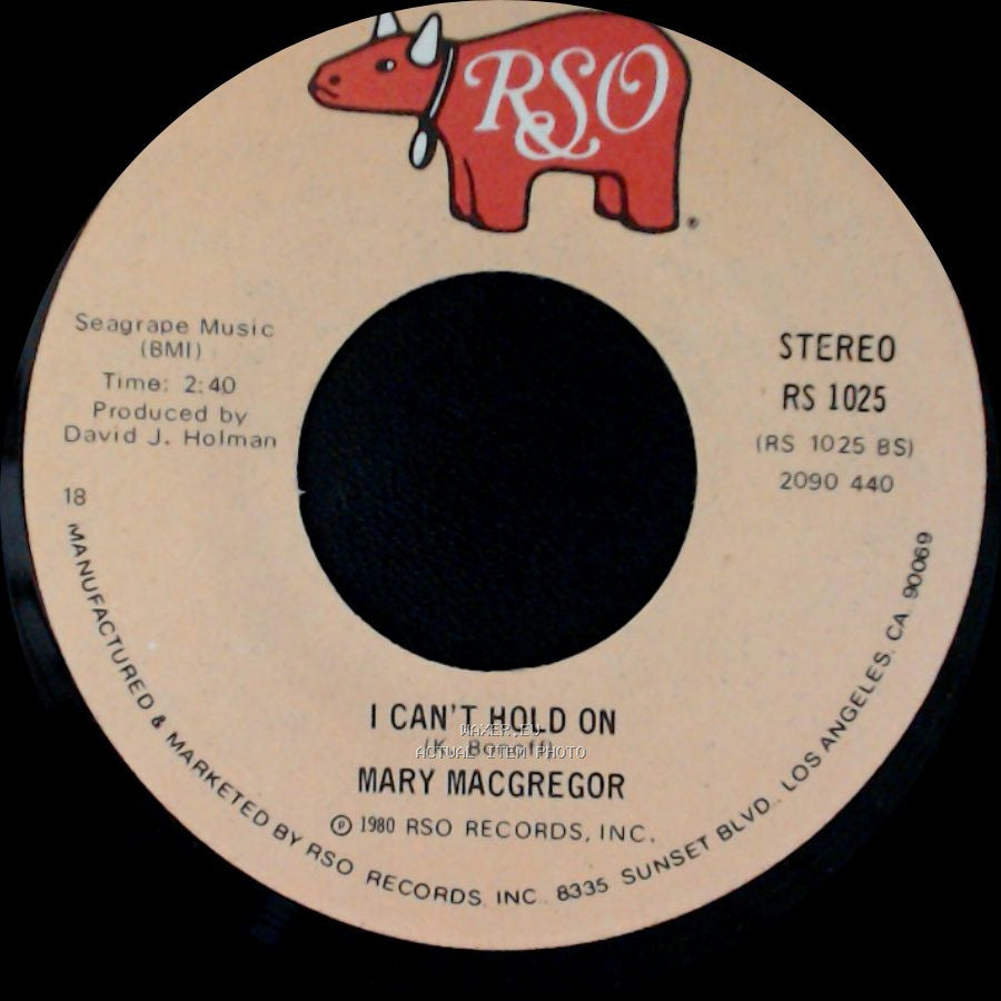 Mary Macgregor - Dancin' Like Lovers / I Can't Hold On side B