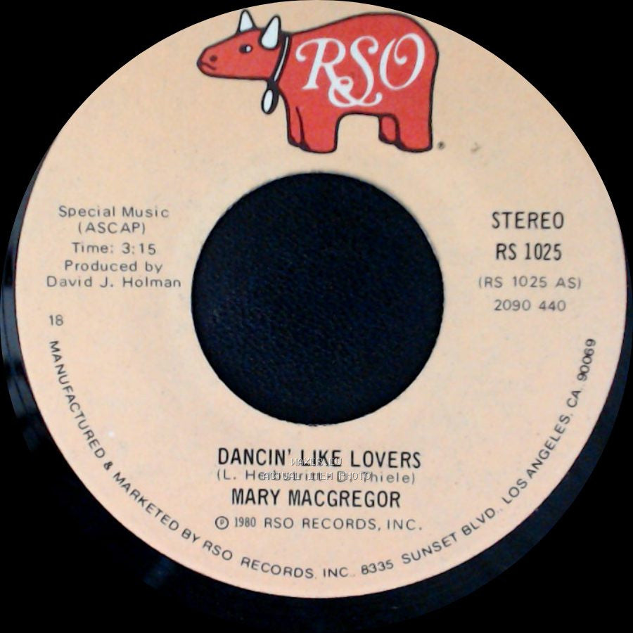 Mary Macgregor - Dancin' Like Lovers / I Can't Hold On side B