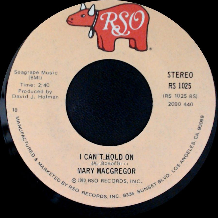 Mary Macgregor - Dancin' Like Lovers / I Can't Hold On side A