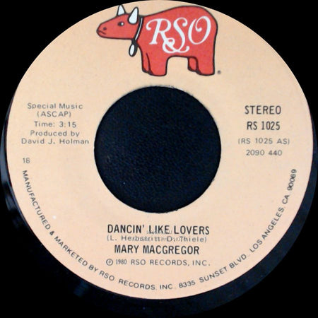 Mary Macgregor - Dancin' Like Lovers / I Can't Hold On side B