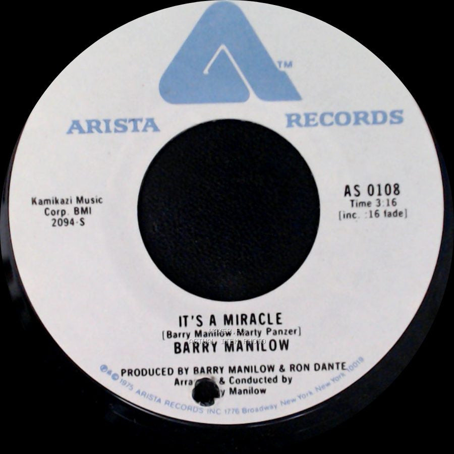 Barry Manilow - One Of These Days / It's A Miracle side B