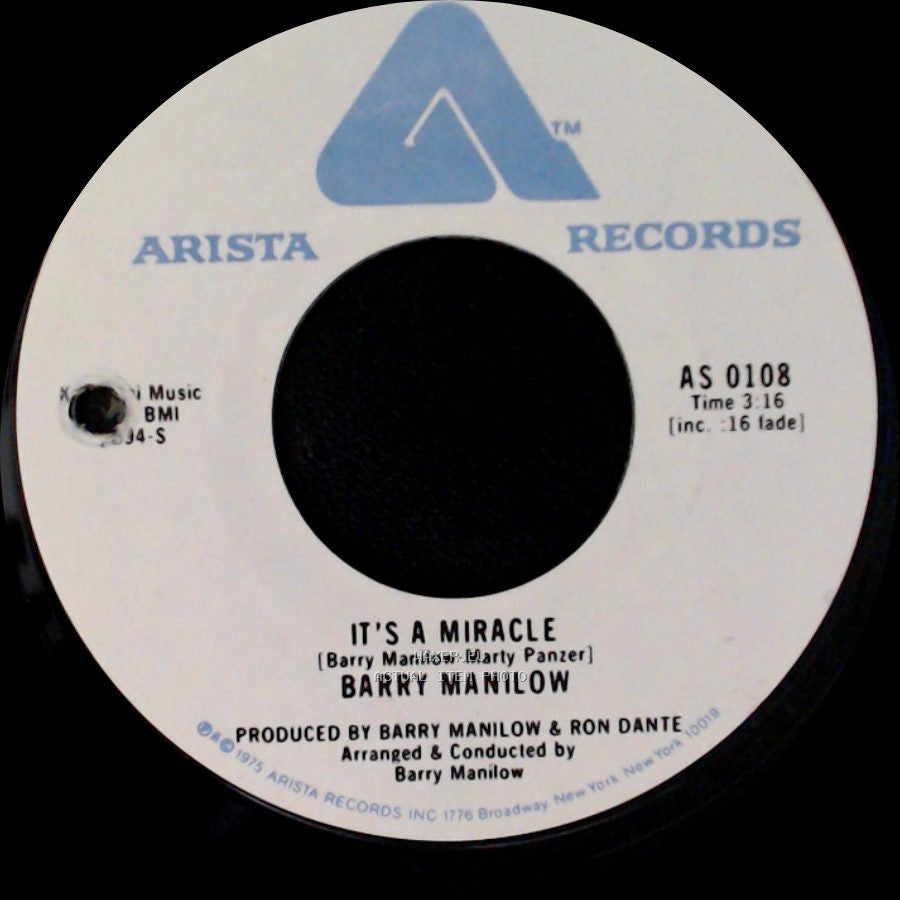 Barry Manilow - One Of These Days / It's A Miracle side B